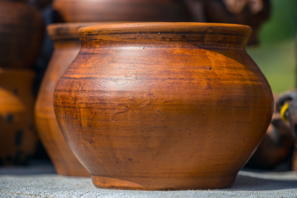 Wooden pots